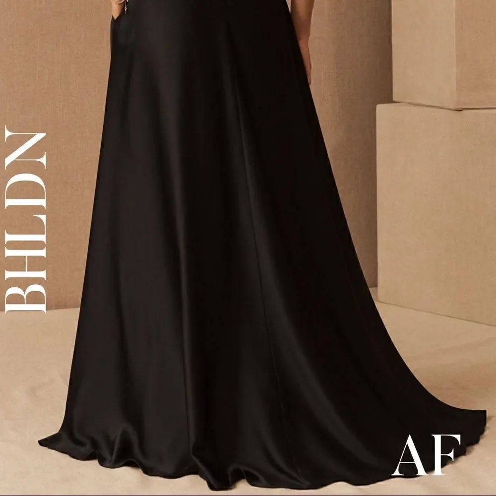 BHLDN BOWDEN SATIN GOWN BLACK NEW NWT SIZES 6